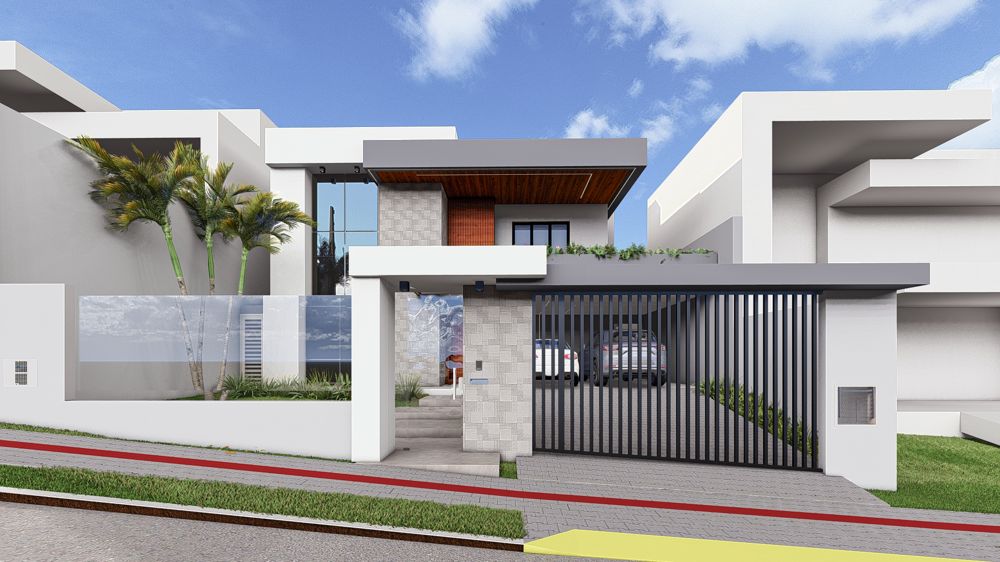 Maju House, fachada e área de lazer
